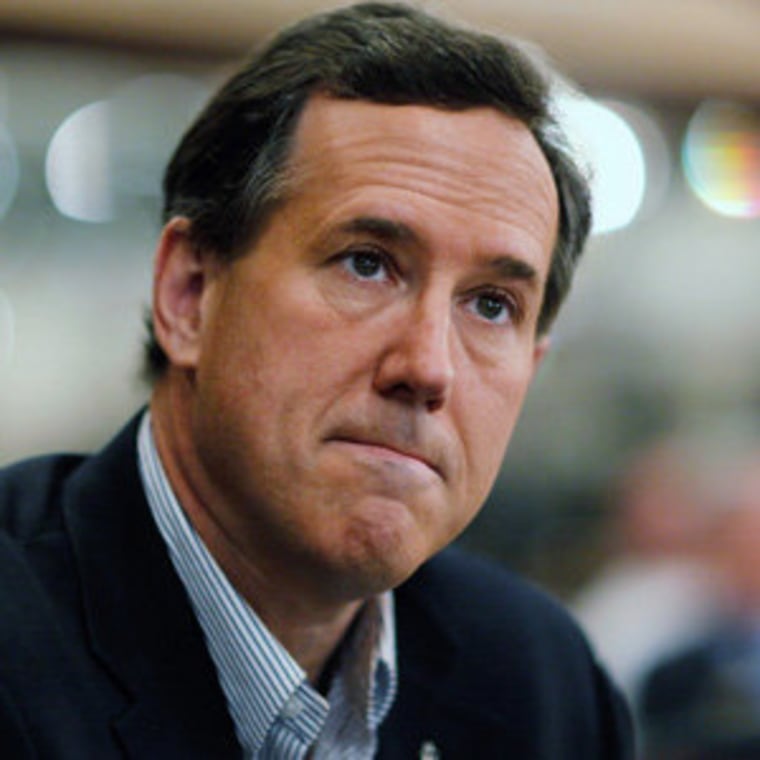 Rick Santorum getting ready to speak at an event in Livonia, Michigan on Monday.