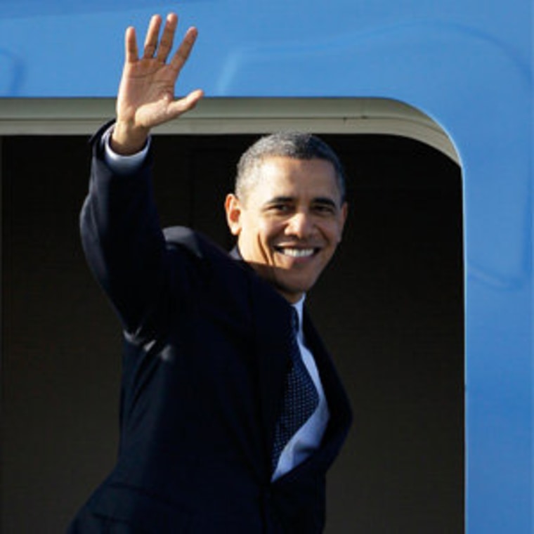 President Obama boarding Air Force One in San Francisco Friday.