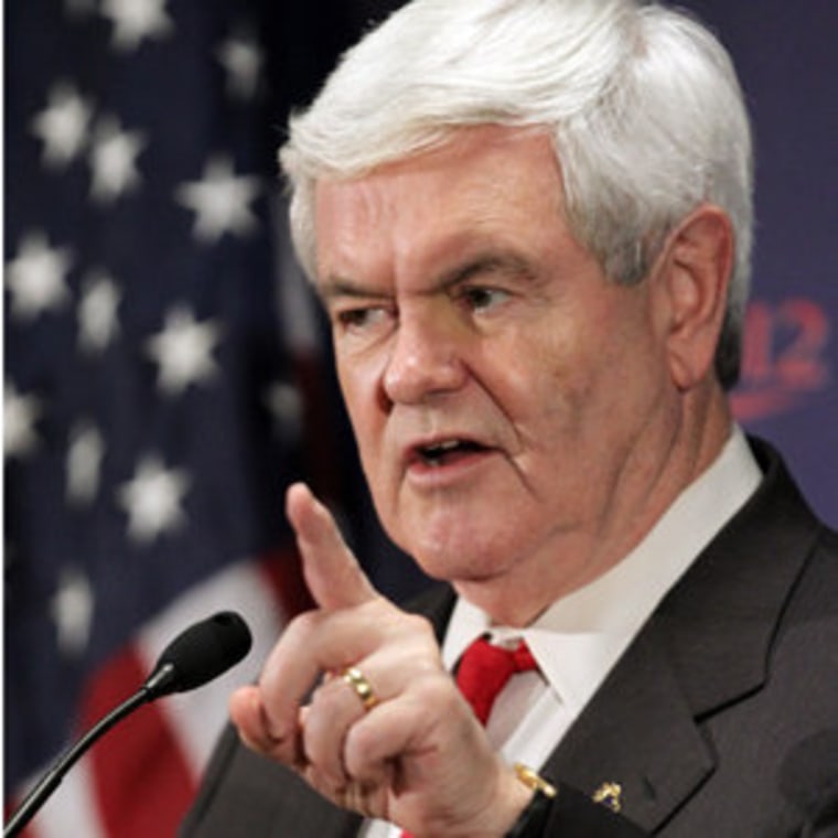 Newt Gingrich speaking in Easley, South Carolina on Wednesday.