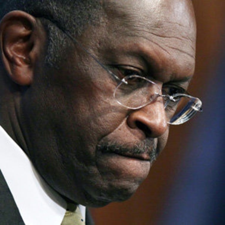 Republican presidential candidate Herman Cain at the National Press Club in D.C. on Monday.
