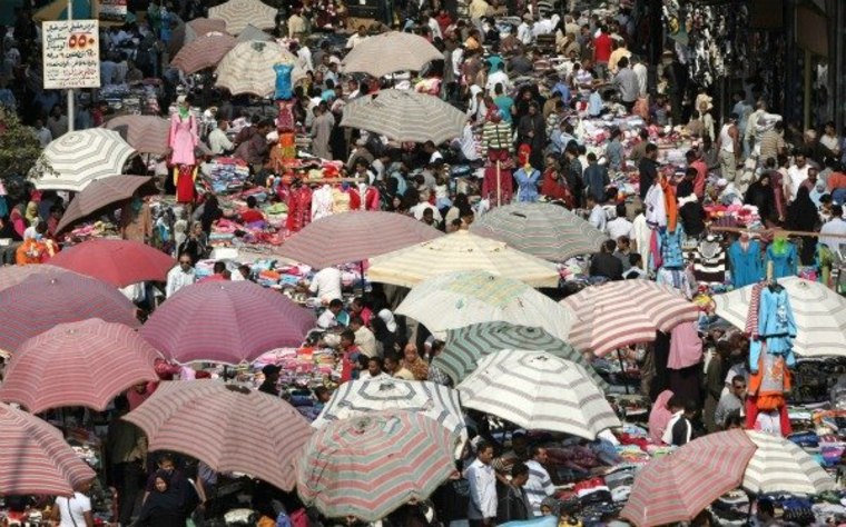Oct. 31, Crowded marketplace in Cairo, Egypt