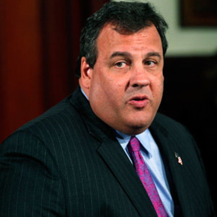 New Jersey Governor Chris Christie announcing his decision to forgo a 2012 run at a press conference in Trenton, New Jersey on Tuesday.