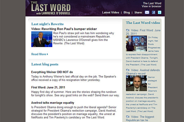 The  new Last Word newsletter