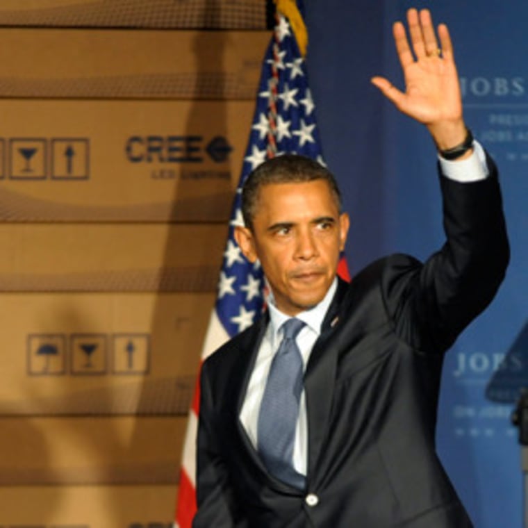 President Obama at Cree headquarters in Durham, North Carolina on Monday.