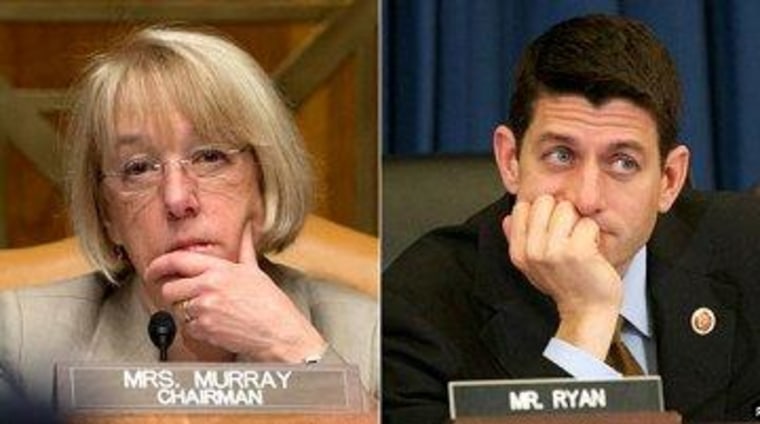 Senate Budget Committee Chair Patty Murray (D) and House Budget Committee Chair Paul Ryan (R)