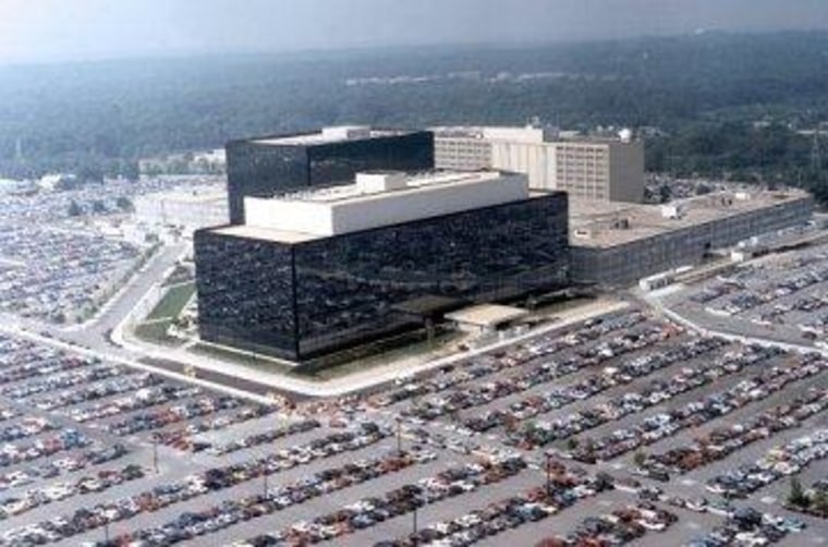An undated U.S. government photo shows an aerial view of the NSA building in Fort Meade, Maryland.