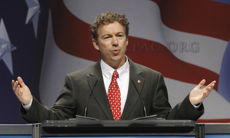 Tea Party favorite, Sen. Rand Paul, R-Ky. addresses the Conservative Political Action Conference (CPAC) in Washington. (Photo by Alex Brandon/AP)