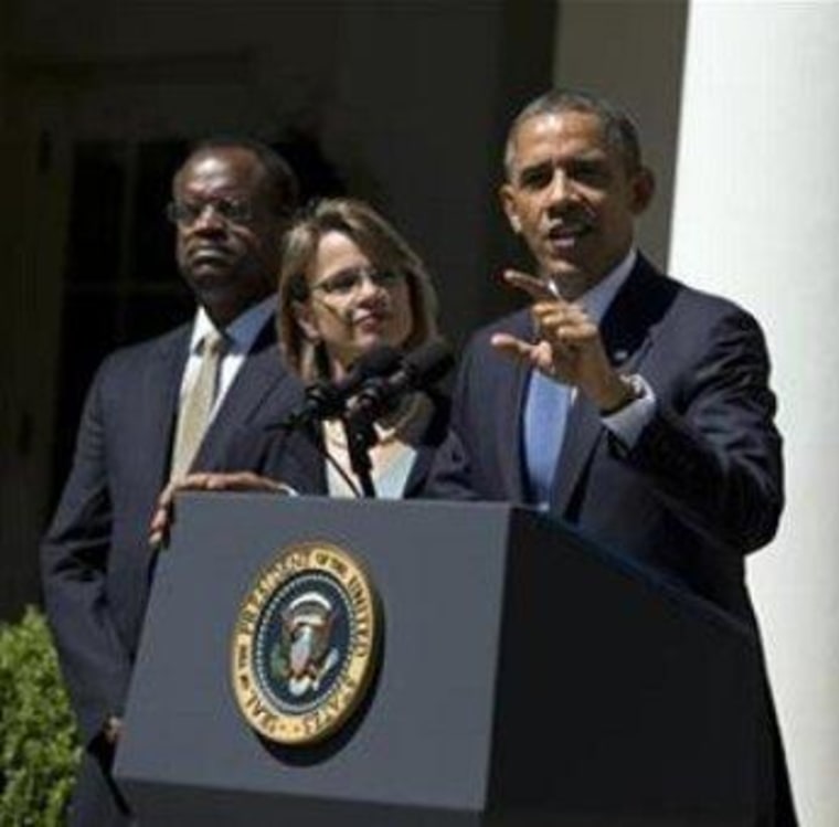 President Obama alongside judicial nominee Nina Pillard in June.