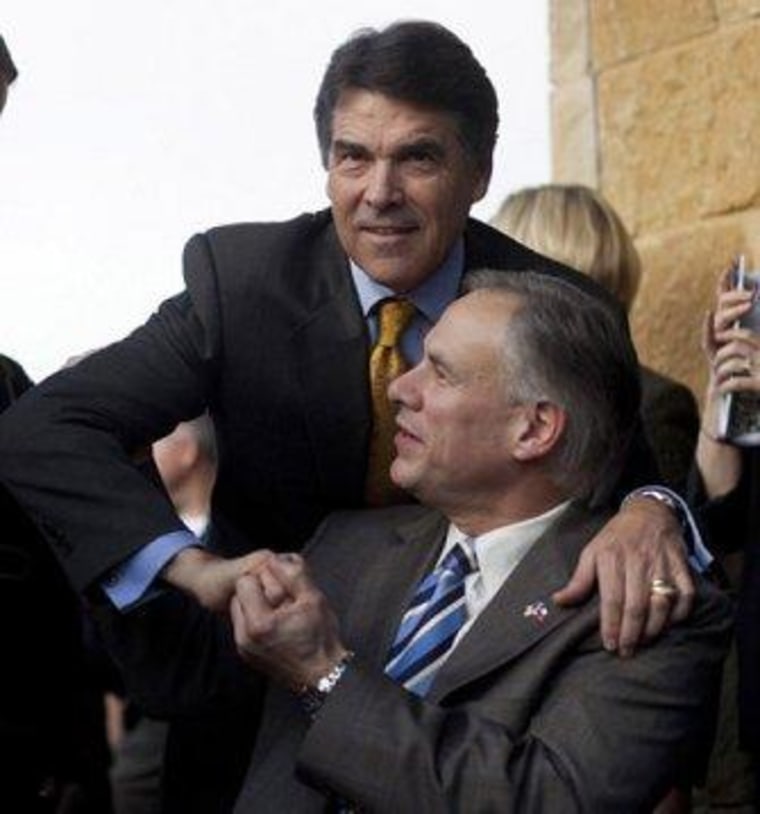 Texas Gov. Rick Perry (R) and state Attorney General Greg Abbott (R)