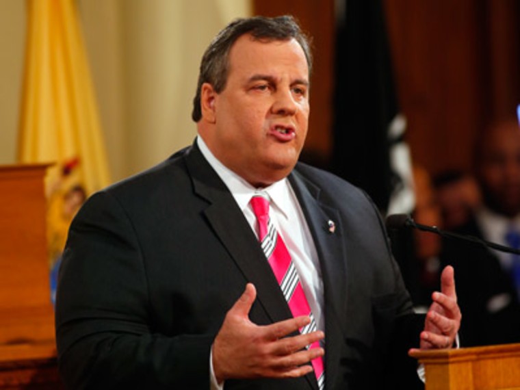New Jersey Gov. Chris Christie detailing his 2014 state budget in Trenton, N.J. on Feb. 26, 2013. (Photo by Rich Schultz/AP)