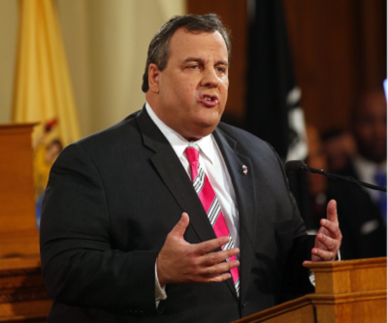 NJ Gov. Chris Christie gives details on his 2014 state budget in Trenton, N.J., Tuesday, Feb. 26, 2013. (Photo by Rich Schultz/AP)