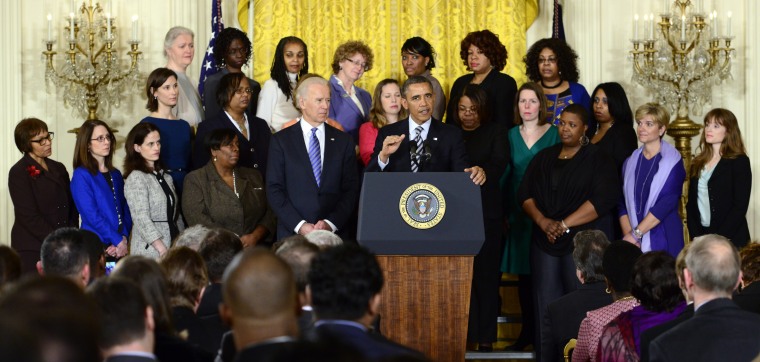 United States President Barack Obama makes remarks as he stands with mothers pushing Congress to act on common-sense legislation to protect children from gun violence in the East Room of the White House in Washington, D.C. on Thursday, March 28, 2013....