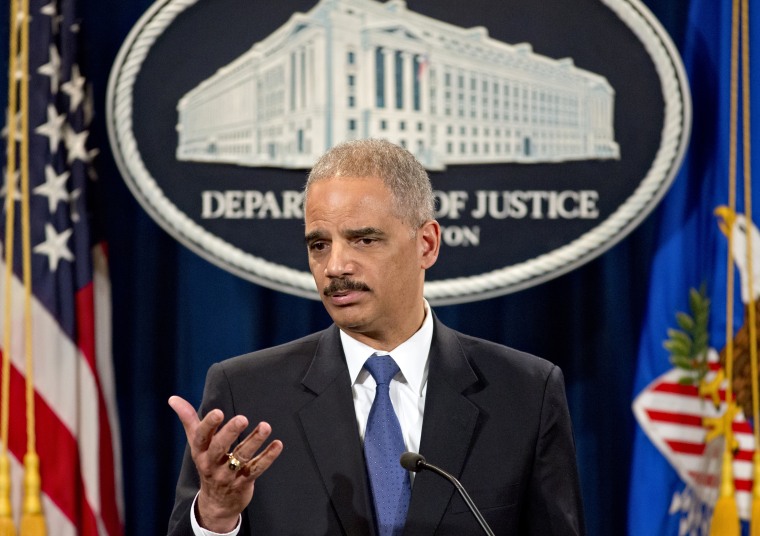 The U.S. Justice Department has launched a criminal investigation into the Internal Revenue Service’s inappropriate targeting of conservative and Tea Party groups, Attorney General Eric Holder announced Tuesday afternoon.  (Photo by J. Scott Applewhite...