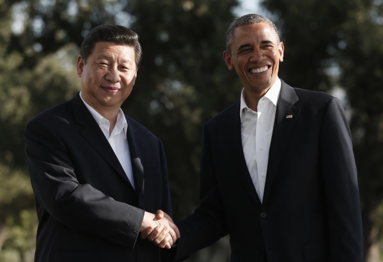 U.S. President Barack Obama meets Chinese President Xi Jinping at The Annenberg Retreat at Sunnylands in Rancho Mirage, California June 7, 2013. (Photo by Kevin Lamarque/Reuters)