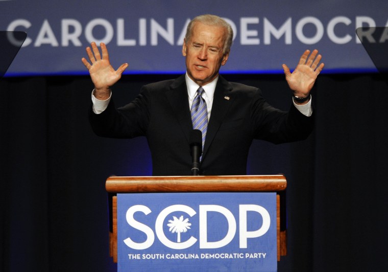 Vice President Joe Biden speaks during the South Carolina Democratic parties Jefferson Jackson Dinner Friday, May 3, 2013, in Columbia, SC. (Photo by Mary Ann Chastain/AP)