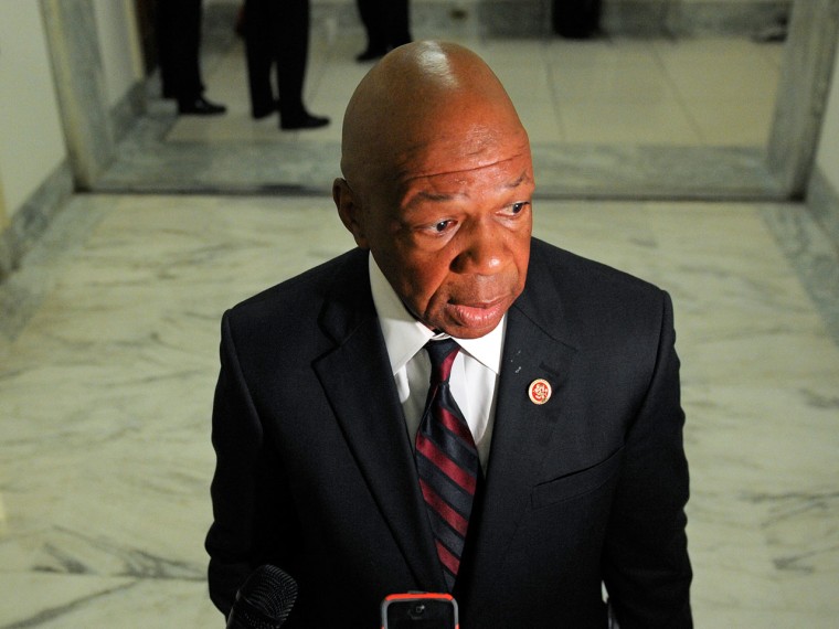Rep. Elijah Cummings, D-Md speaks with reporters on Capitol Hill in Washington, Tuesday, June 4. (AP Photo/Cliff Owen)