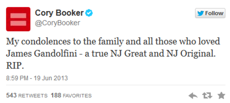 Cory Booker Tweet