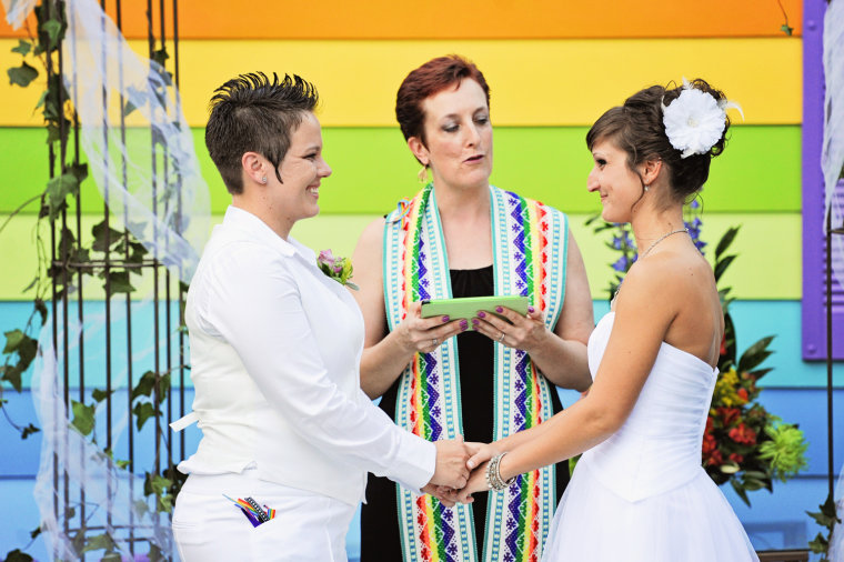 Kimberly Kidwell and Katie Short were married at Equality House Saturday, June 22, 2013. (Courtesy of Megan Rogers)