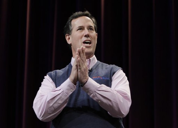 Lights! Camera! Santorum!  (AP Photo/Eric Gay)