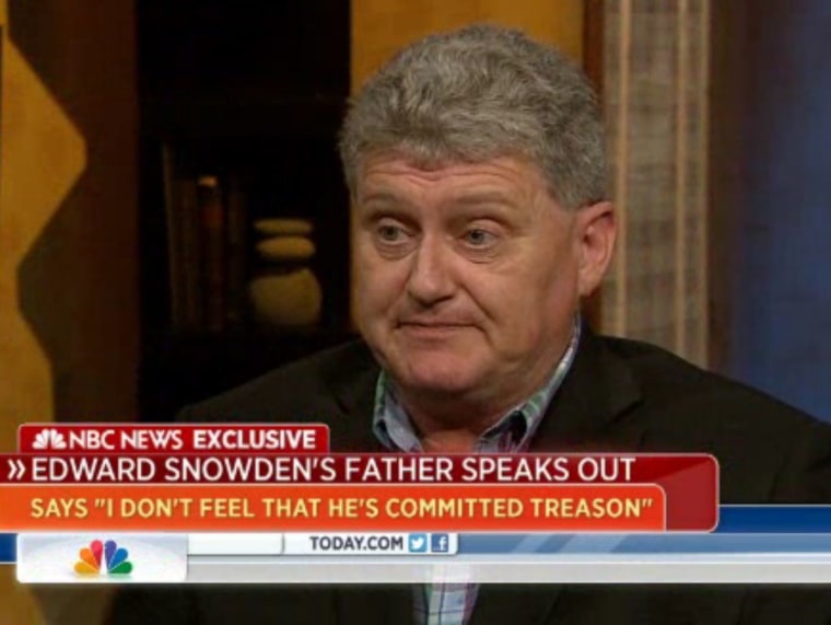 Lonnie Snowden, father of NSA leaker Edward Snowden, appears on the Today show Friday, June 28, 2013.