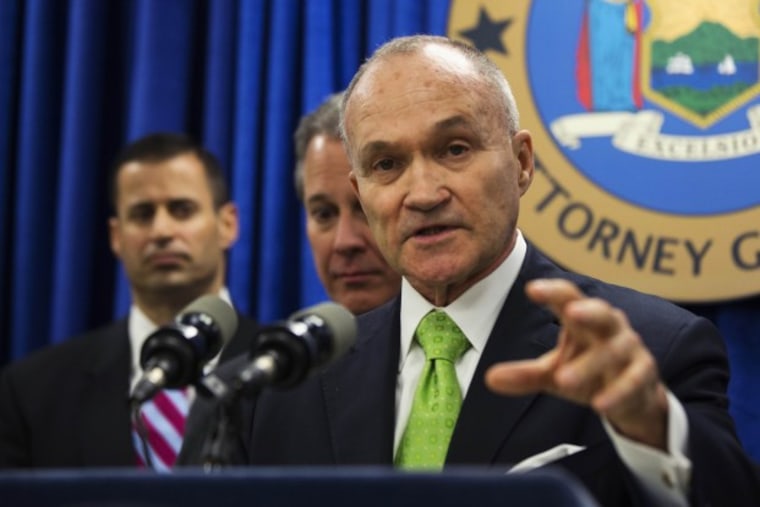 New York Police Department Commissioner Ray Kelly speaks at a news conference announcing an organized crime task force take down of an unstamped cigarette trafficking ring in New York, May 16, 2013. New York authorities on Thursday announced the arrest...