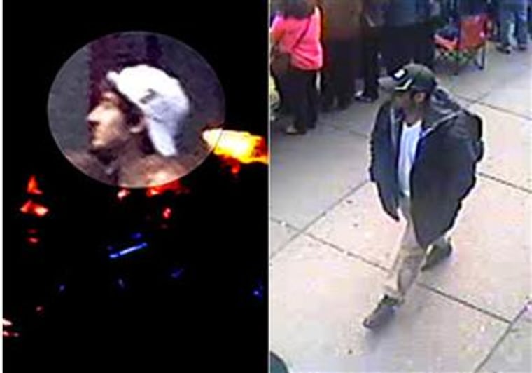 Photos of individuals the FBI considers suspects in the Boston bombings. Credit: FBI handout