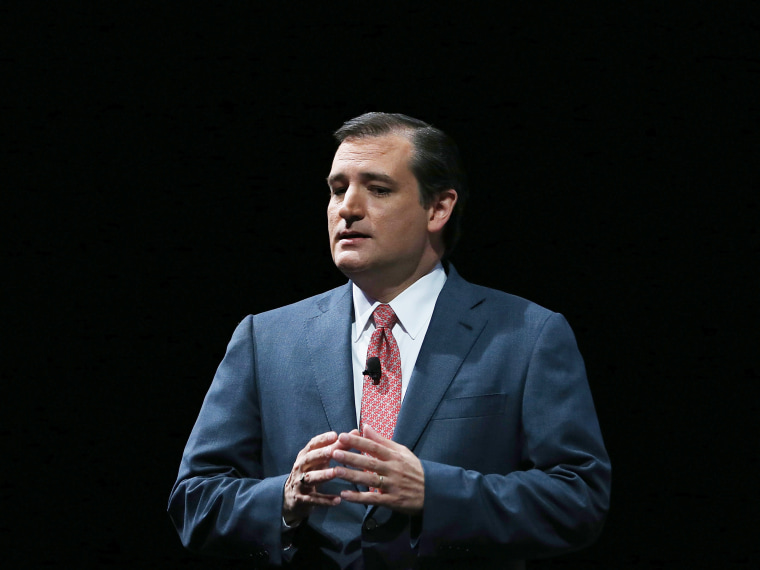 U.S. Sen. Ted Cruz (R-TX) speaks during the 2013 NRA Annual Meeting and Exhibits at the George R. Brown Convention Center on May 3, 2013 in Houston, Texas.  More than 70,000 people are expected to attend the NRA's 3-day annual meeting that features...