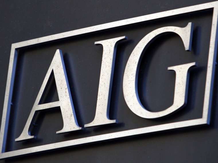Image: File photo of the AIG logo  outside of their corporate headquarters in New York