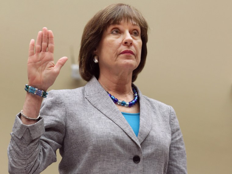 Internal Revenue Service Director of Exempt Organizations Lois Lerner is sworn in before testifying to the House Oversight and Government Reform Committee May 22, 2013 in Washington, DC. The committee is investigating allegations that the IRS targeted...