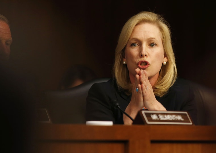 New York Sen. Kirsten Gillibrand, speaks about pending legislation regarding sexual assaults in the military at a Senate Armed Services Committee on Capitol Hill in Washington, June 4, 2013. (Photo by Larry Downing/Reuters)