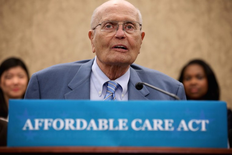 Michigan Democratic Rep. John Dingell speaks during an event marking the third anniversary of the passage of the Affordable Care Act at the U.S. Capitol March 20, 2013 in Washington, DC. The House of Representatives passed the controversial Patient...