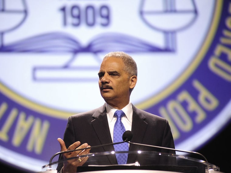 U.S. Attorney General Eric Holder speaks at the annual convention of the National Association for the Advancement of Colored People (NAACP) in Orlando July 16, 2013. (Photo by David Manning/Reuters)