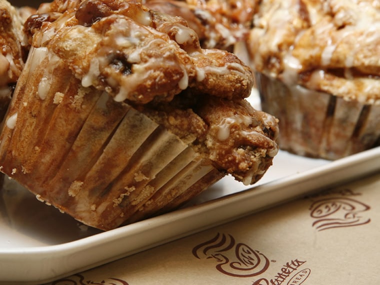A muffin on display at a Panera Bread Co restaurant in Chicago February 12, 2009.  (Photo by John Gress/ReuterS)