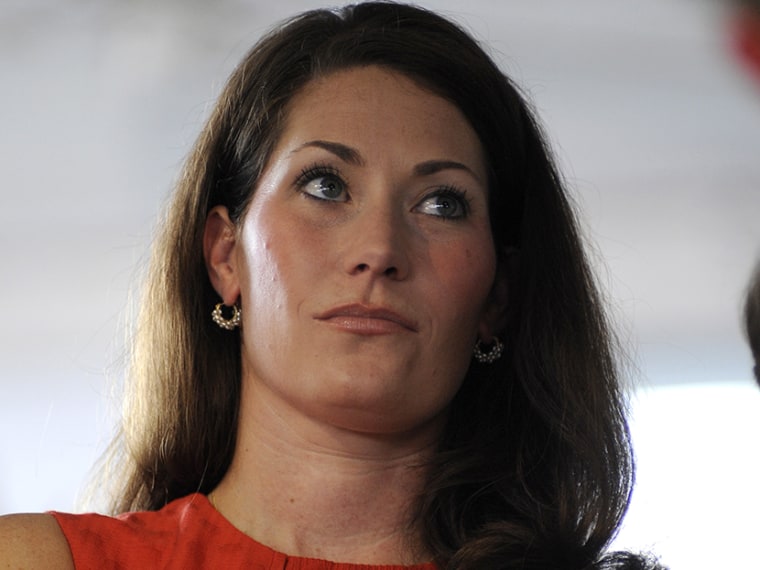 Kentucky Secretary of State Alison Lundergan Grimes, candidate for U.S. Senate, waits to speak during the 133rd Annual Fancy Farm Picnic in Fancy Farm, Ky., Saturday, Aug. 3, 2013. (Photo by Stephen Lance Dennee/AP)