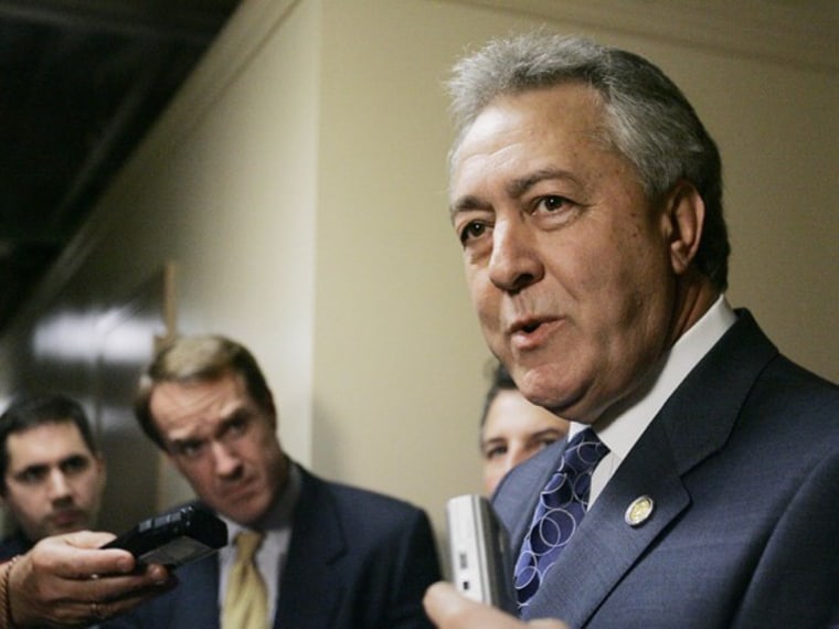 Rep. Rodney Alexander, R-La., right, speaks to reporters on Capitol Hill in Washington, Wednesday, Oct. 18, 2006, following an appearance before the House Ethics Committee.  (Photo by Manuel Balce Ceneta/AP)