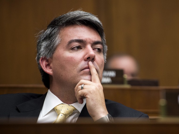 Rep. Cory Gardner, R-Colo., listens during a House Oversight and Investigations Subcommittee hearing on Wednesday, Sept. 12, 2012