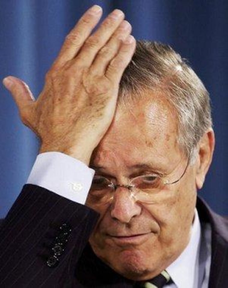 Rumsfeld just keeps talking