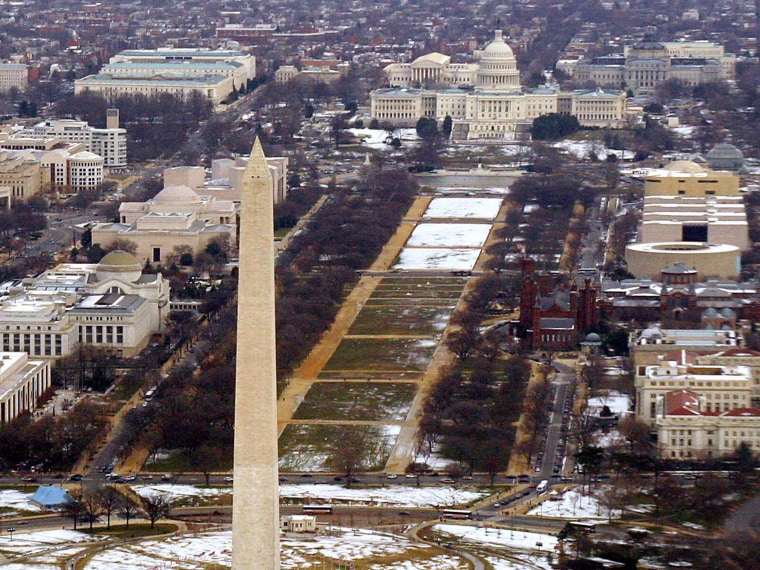 This 13 February, 2006 aerial view shows