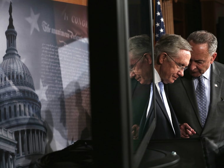 Senate Democratic Leaders Hold News Conference At The Capitol