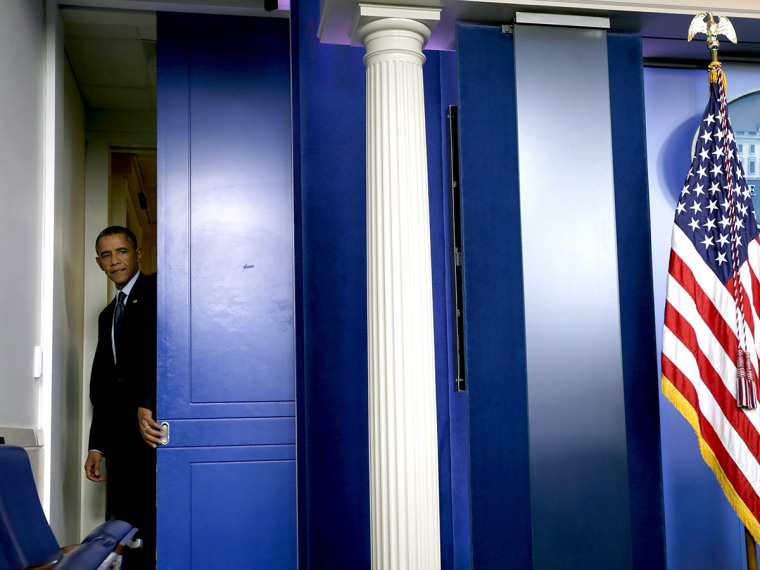 President Obama Speaks To The Media In Brady Press Briefing Room