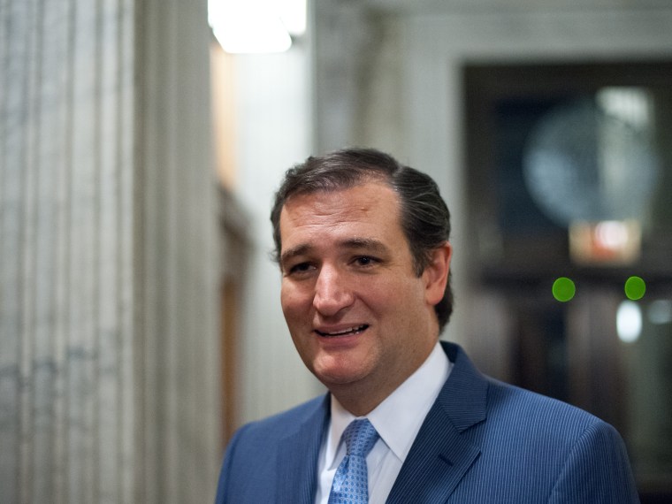 US Republican Senator from Texas Ted Cruz waits for an elevator after a vote on the Senate floor at the US Capitol in Washington on September 30, 2013 as a possible government shutdown looms.