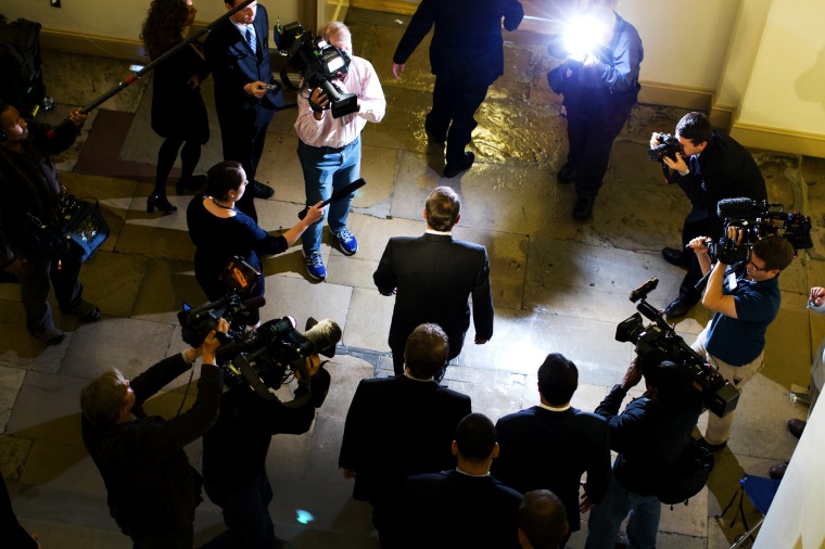House Speaker John Boehner leaves his office for a meeting with President Obama at the White House, Thursday, Oct. 10, 2013.