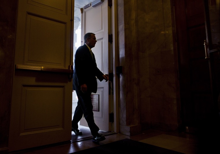 House Speaker John Boehner of Ohio arrives on Capitol Hill in Washington on Friday, Oct. 11, 2013.