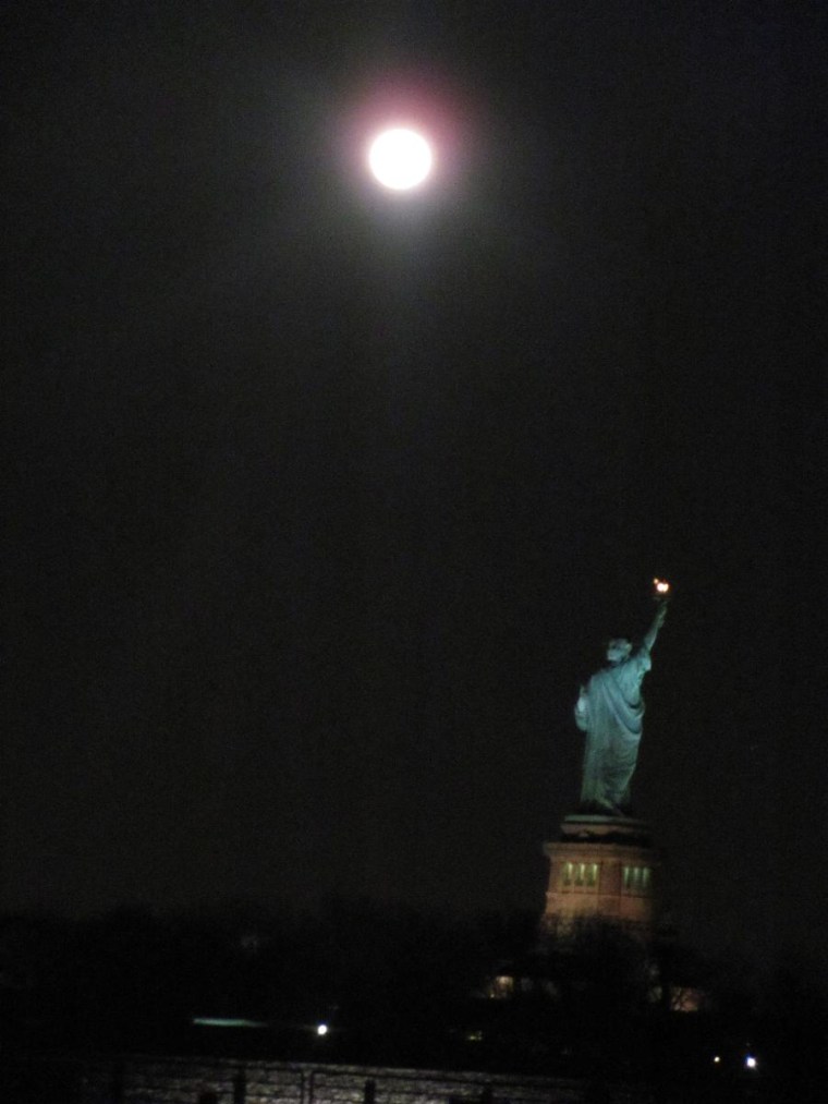 The Super Moon shot 3/21/11 from Liberty State Park, NJ