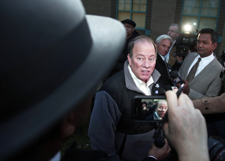 Detroit mayoral candidate Mike Duggan is interviewed after voting at Detroit's 12th Precinct, November 5, 2013 in Detroit, Michigan.