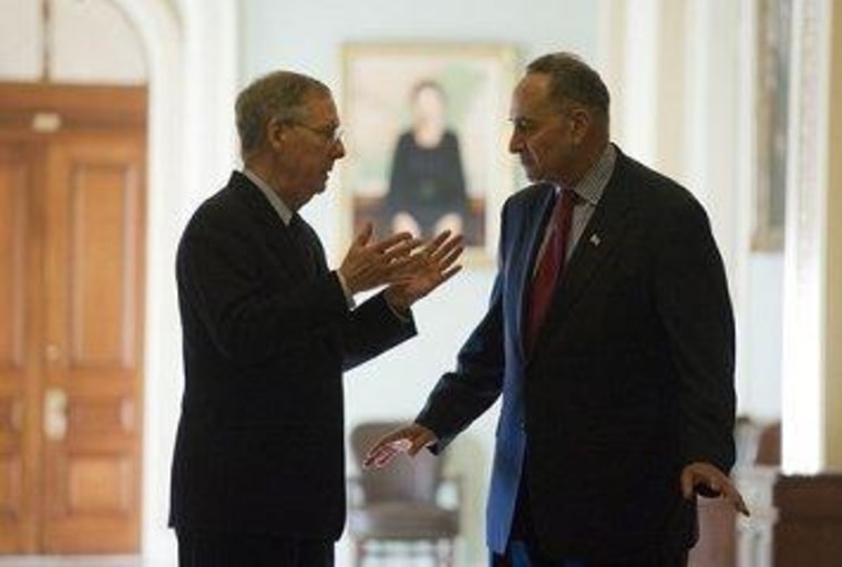 Sens. Mitch McConnell (R) and Chuck Schumer (D)