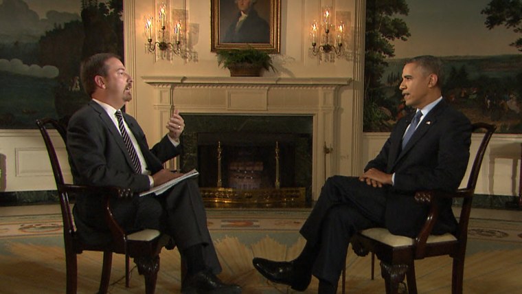 NBC's Chuck Todd interviews President Barack Obama on November 7, 2013.