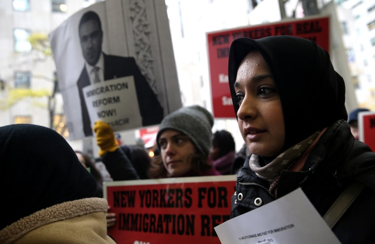 Immigration Reform Advocates March To Pressure Republican Congressman
