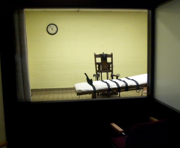 A view of the death chamber at the Southern Ohio Correctional Facility.