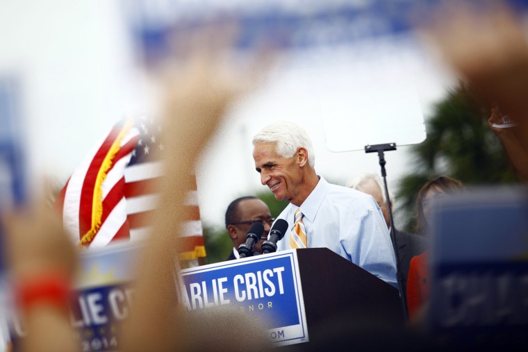 Charlie Crist announces that he will run for Governor in St. Petersburg, Fla. Nov. 4, 2013.